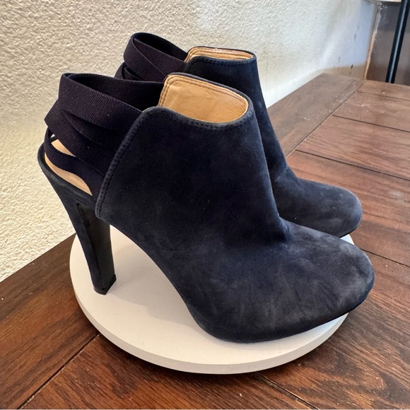 Nine West Shoes - Nine West black suede booties size 8 1/2 women’s open back